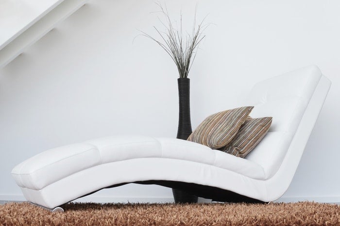 A modern white chaise longue