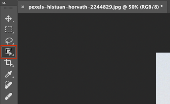 Screenshot of highlighted Object Selection tool in Photoshop