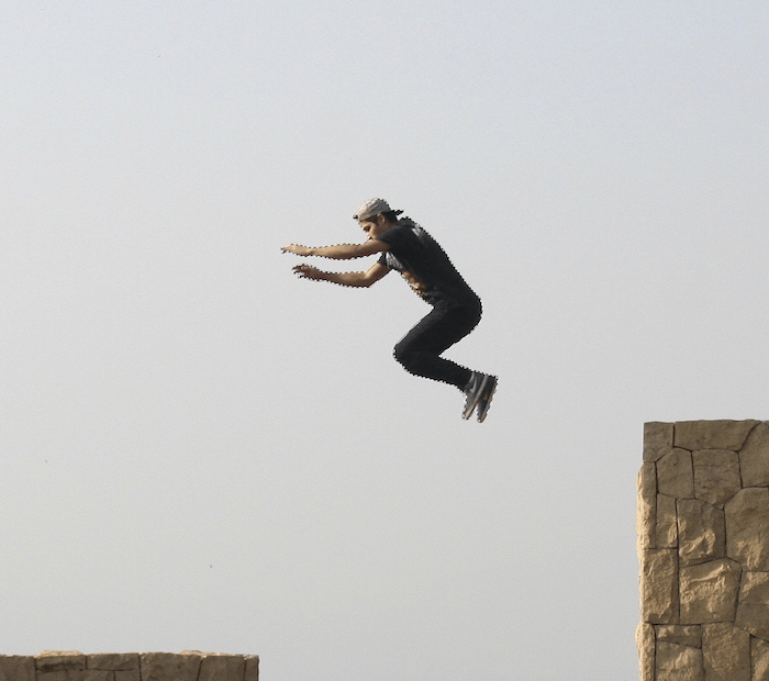 Screenshot of a man jumping