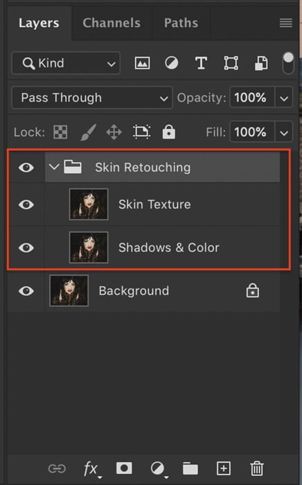 Photoshop layers panel