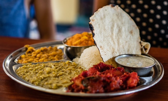 Indian food photography with a close up of a classic dish