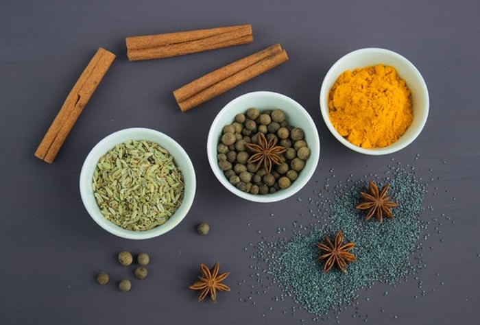 Spices used for Indian food photography