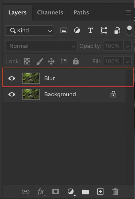 Screenshot of creating the orton effect in Photoshop