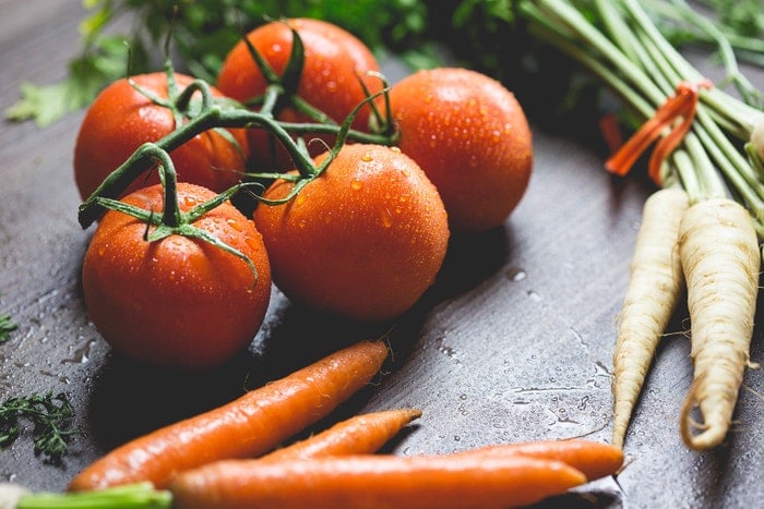 Close up of preparing vegetables
