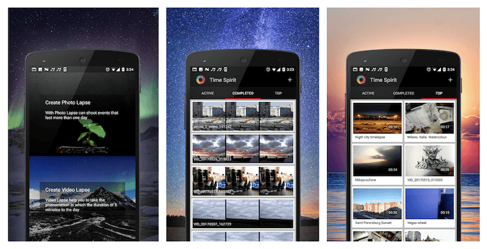 Screenshot of 'TimeLapse camera' app homepage