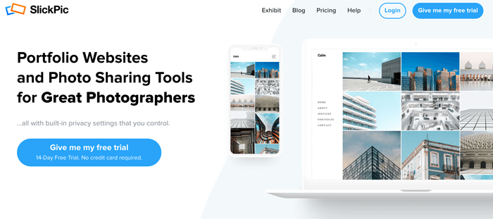 Screenshot of slickpic photography website