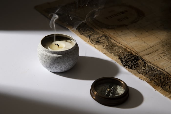 Smoke trails from a candle