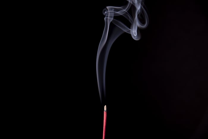 Smoke trailing from an incense stick