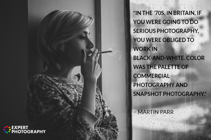 black and white photography with quote overlayed