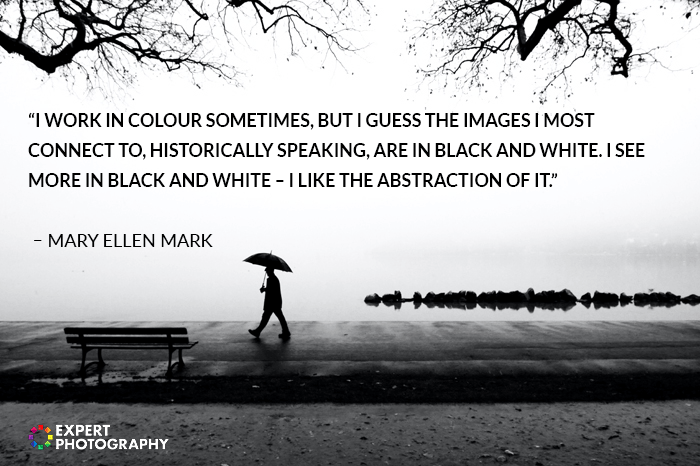 black and white photography with quote overlayed
