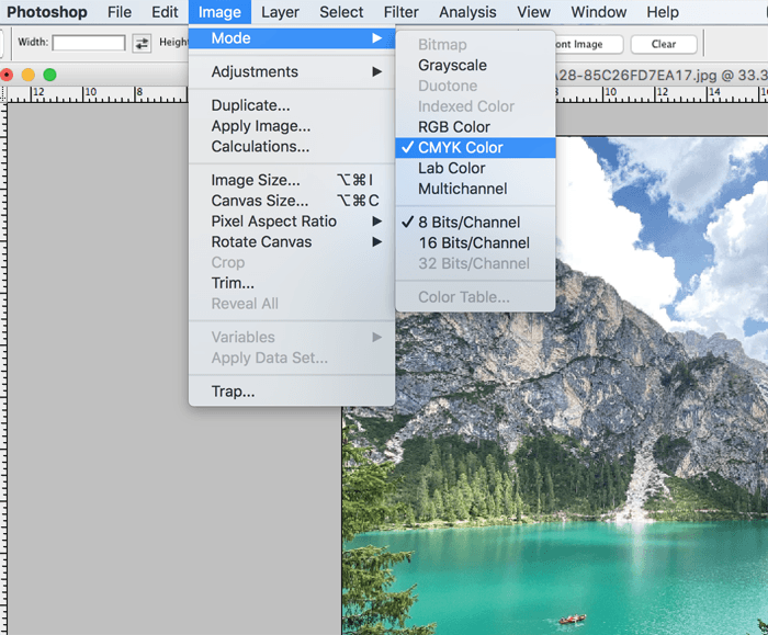 Photoshop CMYK color mode