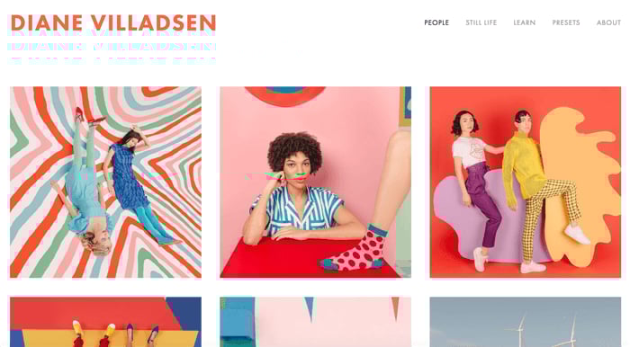 A screenshot of a portfolio from one of the best photography websites