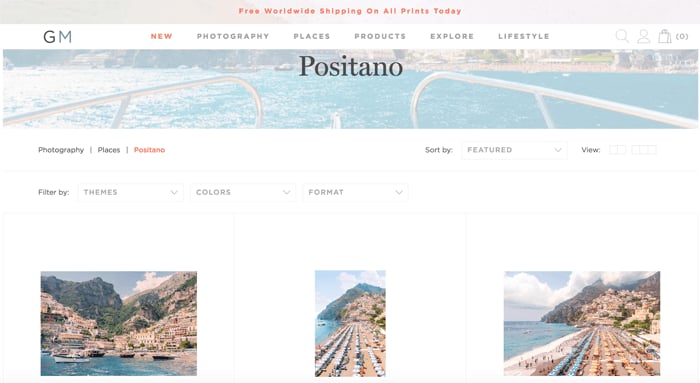 A screenshot from one of the best photography websites