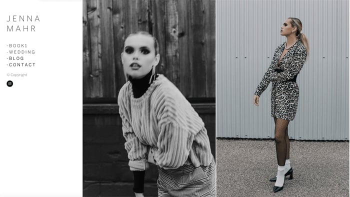 A screenshot of a portfolio from one of the best photography websites