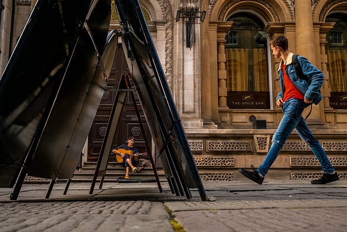 Street photography image shot with the Fuji X100V