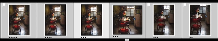 Lightroom screenshot filmstrip