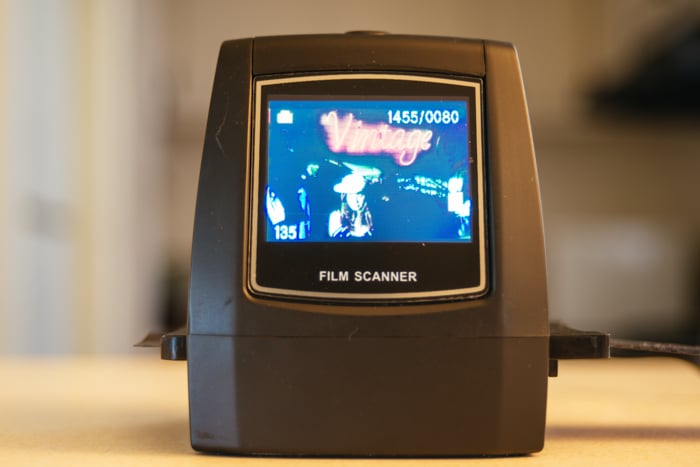 an image of a a film scanner in use