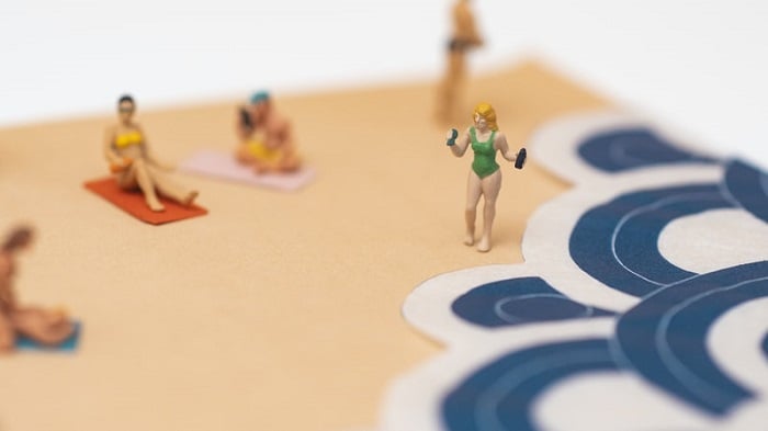 miniature photography of a beach scene