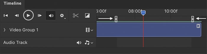how to make a gif in photoshop: Photoshop screenshot of selecting video frames for a GIF