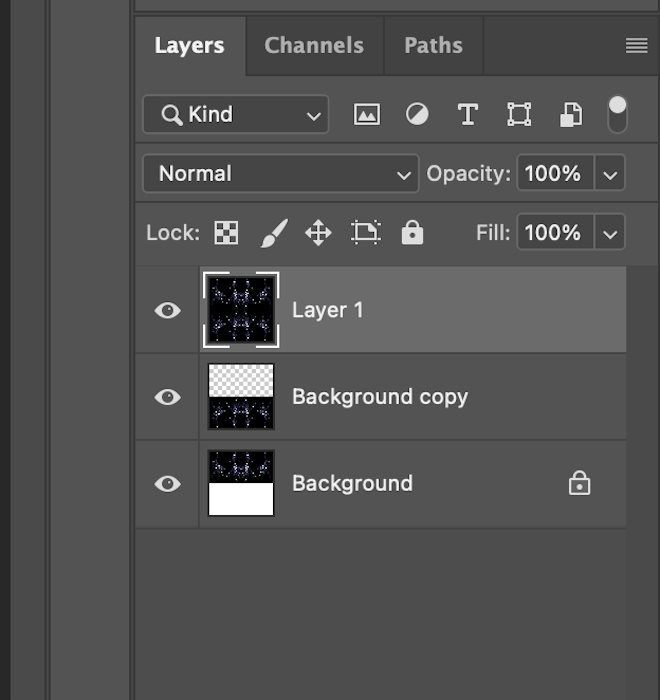 Screenshot of merged layer for kaleidoscope effect in Photoshop