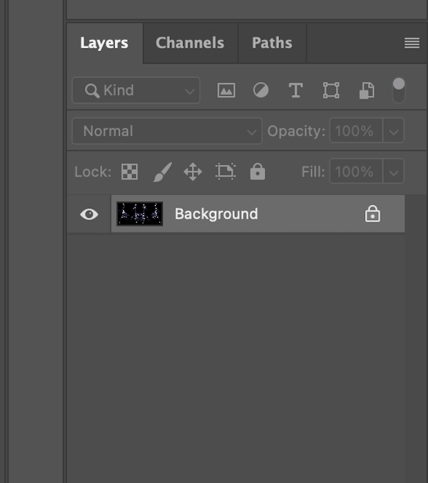 Screenshot of merged layer background for kaleidoscope effect in Photoshop