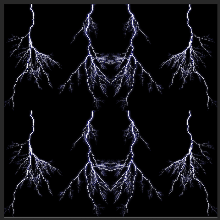 Mirrored lightening image for kaleidoscope effect in Photoshop