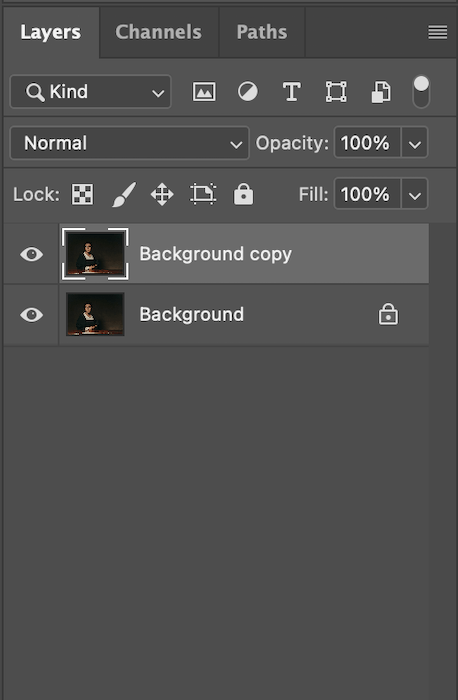 Screenshot of Layer panel in Photoshop for digital collage