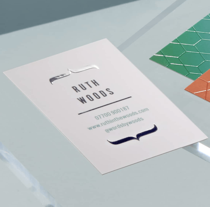 photography business card with silver lining 