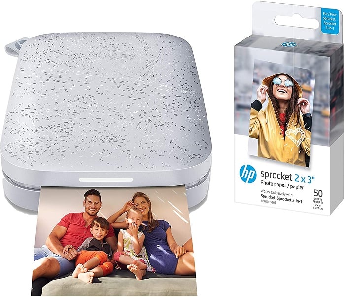 product photo of the HP Sprocket mini printer for printing your photos at home