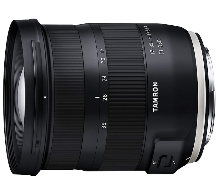 Tamron f/2.8-4 lens with a focal length of 17-35mm