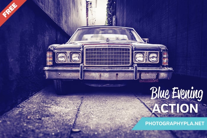 screenshot of blue evening photoshop filter plugin