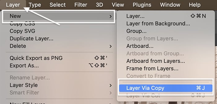 Photoshop screenshot duplicate layer