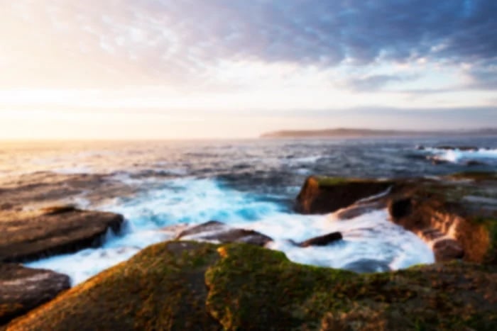 Coastal landscape blurred