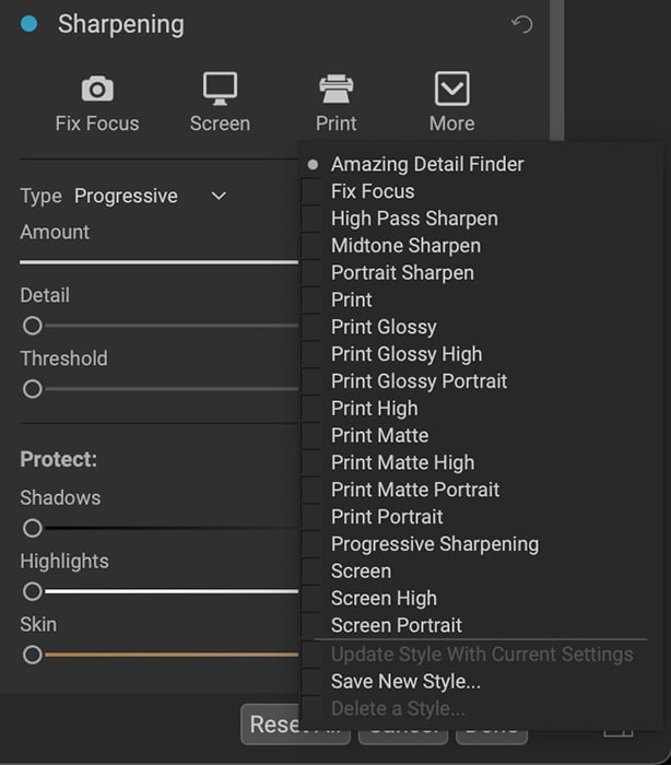 ON1 Resize AI screenshot sharpening
