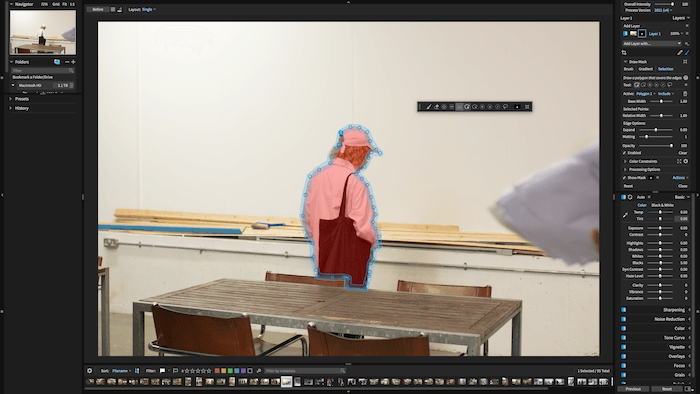 Drawing a mask with exposure x7 Drawing a mask with exposure x7