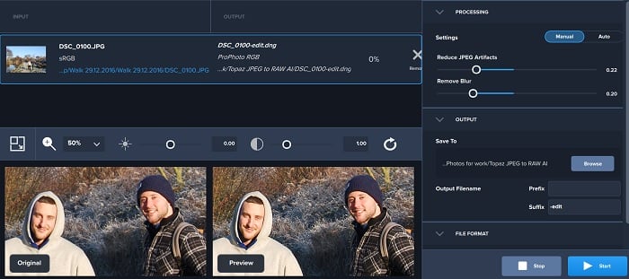 Adjusting settings before conversion in Topaz Adjusting settings before conversion in Topaz