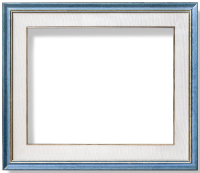 An empty picture frame with mount