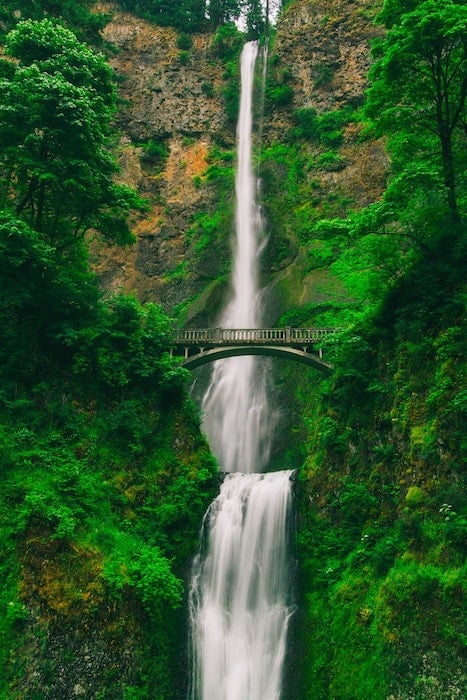HDR of waterfall and a bridge HDR of waterfall and a bridge
