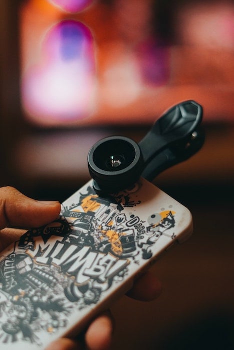 phone with a clip on lens phone with a clip on lens