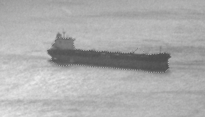 A large ship in the water.