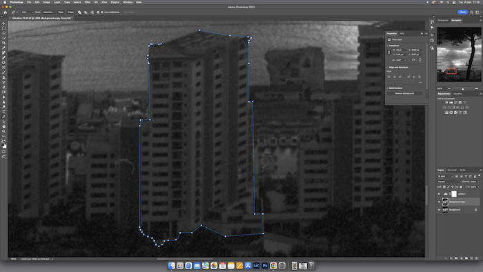 A photo editing program displaying a cityscape.