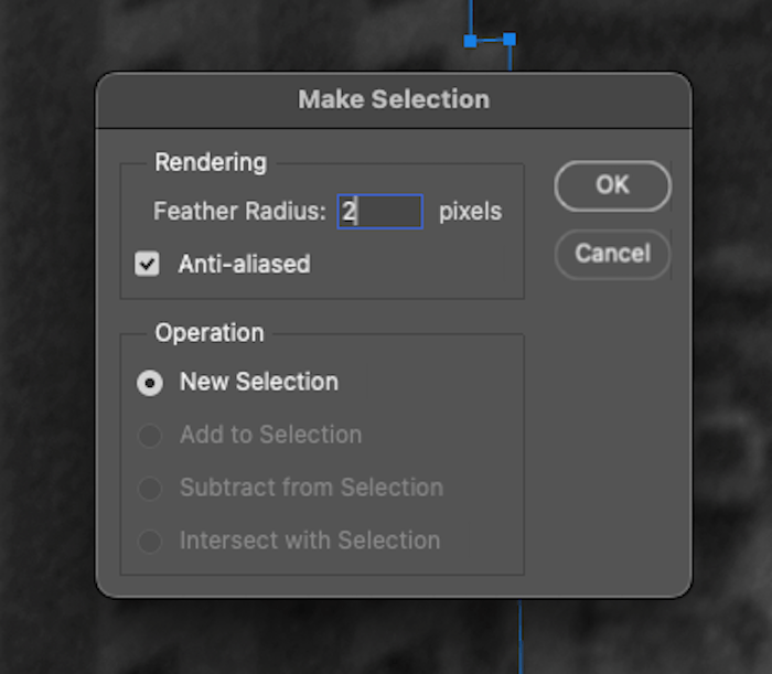 A computer interface with the settings for making a selection highlighted.