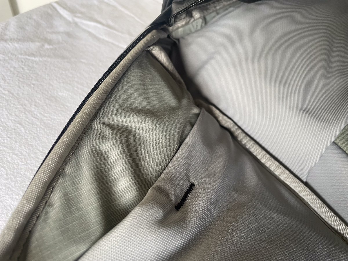 example of ripstop nylon found inside the Peak Design Everyday Backpack