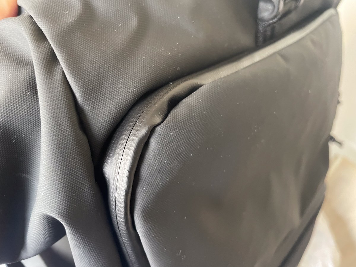 Tenba DNA detail of waterprooof cover for zippers