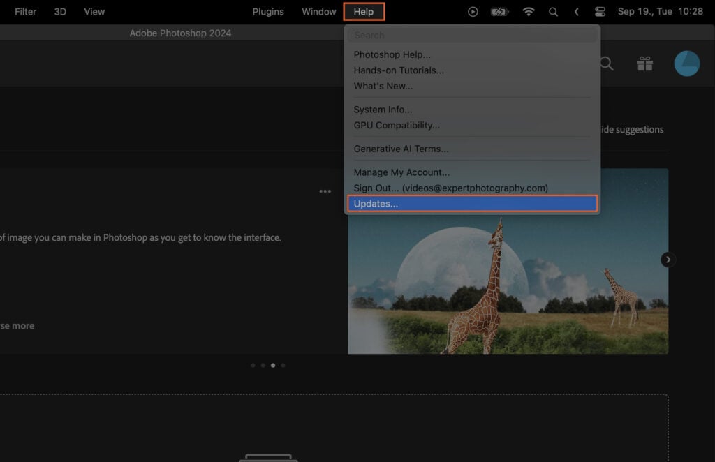 A photo editing software interface, and the focus is on the settings or options area of this program.