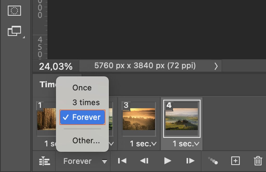 The process of choosing photos in an online photo album.
