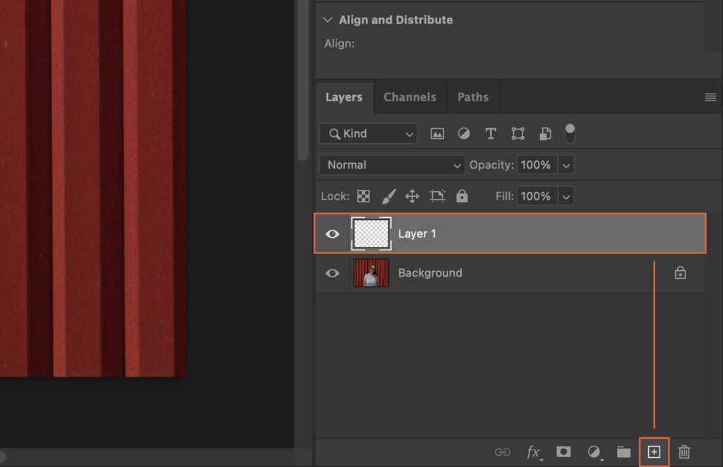 A graphic editing program, displaying a red brick texture on an adjustment layer.