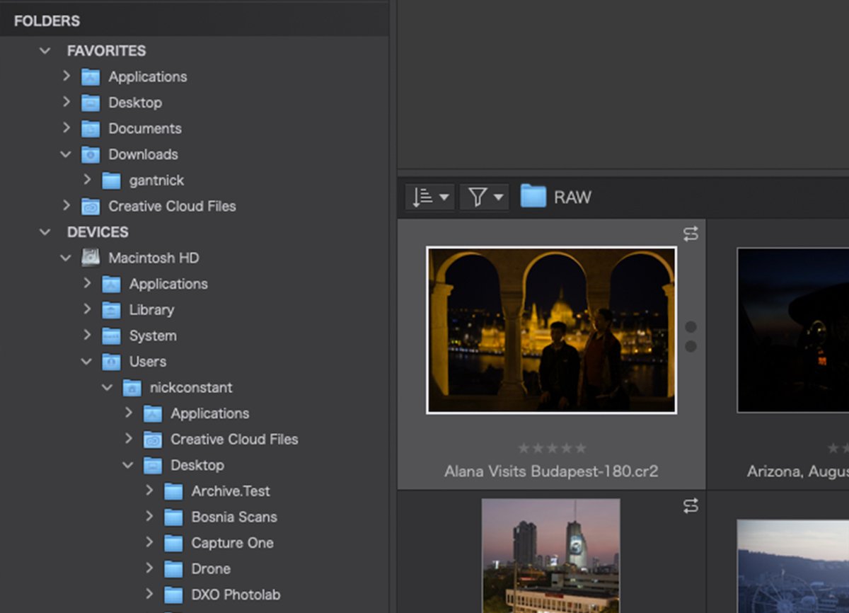Screenshot of DxO PhotoLab 7 file management display