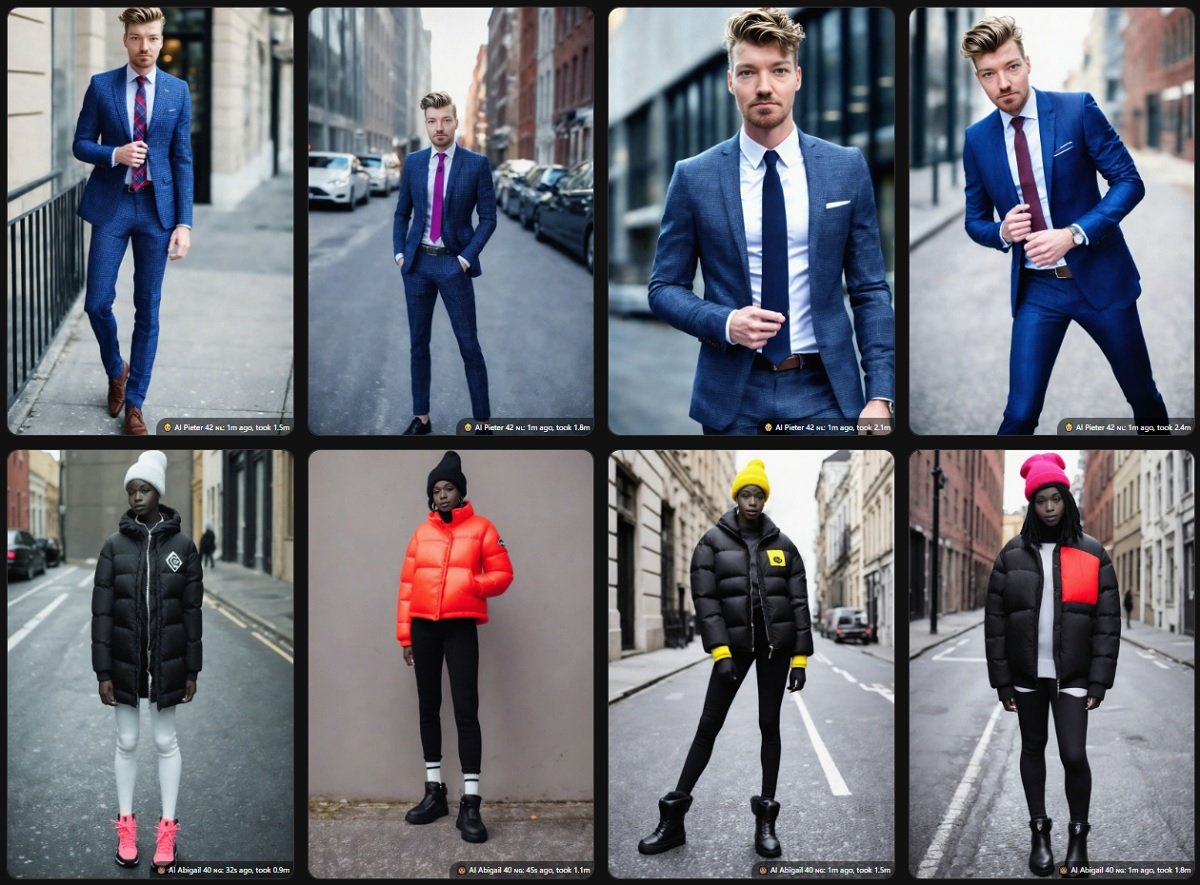 PhotoAI images using two public AI characters