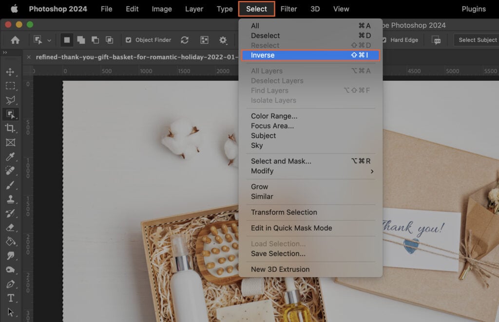 The user-editable properties panel of an image file in Adobe Photoshop.